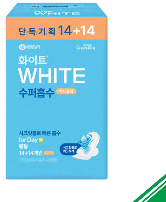 화이트 수퍼흡수 맥시슬림 중형 14+14p x4개, 28개입, 4개