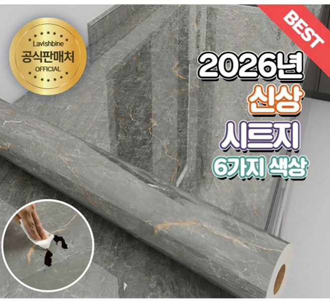 라비쉬바인 붙이는 오염방지 타일 방수 데코 대리석 주방 시트지, E