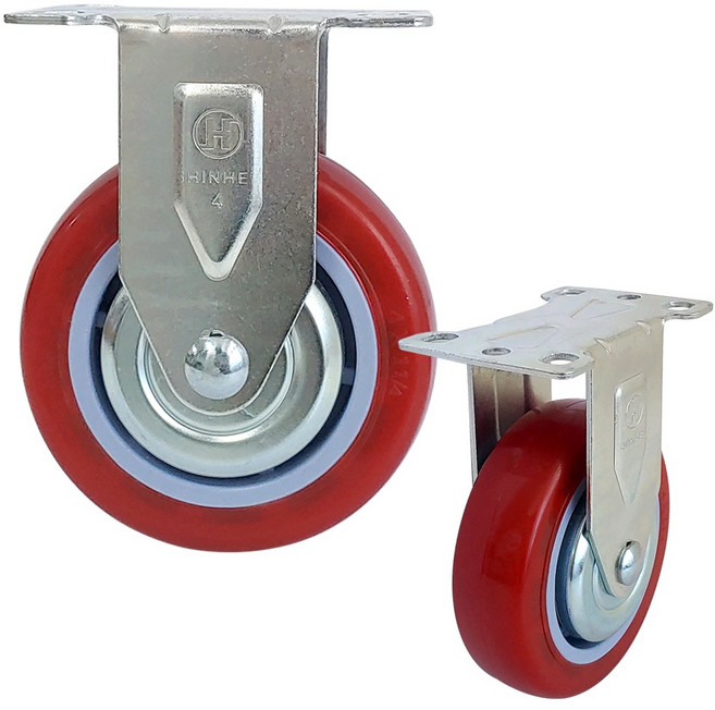 우레탄 100mm (4) 고정 바퀴 운반구 수레 핸드카트 운반 카트 구르마 대차 끌차