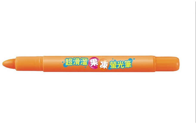 雄獅SIMBALION FM-902超滑溜果凍螢光筆 色彩鮮明、重點標記好幫手 學習辦公必備, 螢光橘, 1個