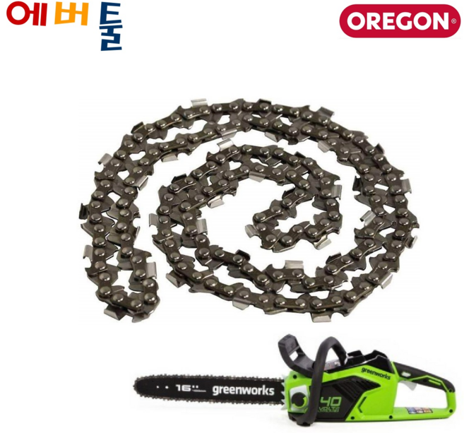 그린웍스 G-MAX 40V 체인톱 16인치 체인톱날 - OREGON 오레곤 90PX056XGL 90-28, 1개