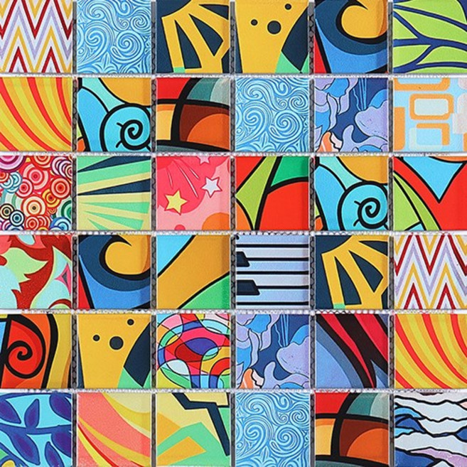 북유럽 자기질 모자이크 타일 무광 가구 리폼, 1개, N048-04 영리틀