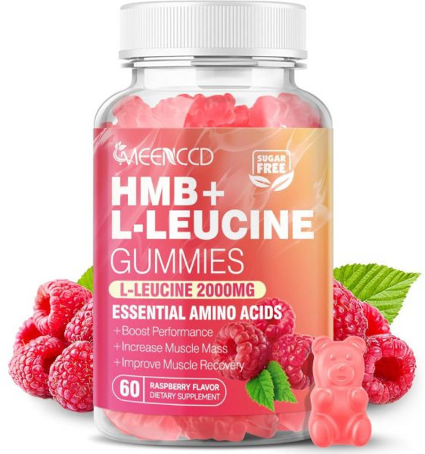 량 빠른 운동 HMB L류신 구미 3000mg 류신 아미노산 남성 여성용 무설탕 라즈베리 맛 60 카운트, 량 빠른 운동 HMB L류신 구미 3000mg 류신 아, 1개