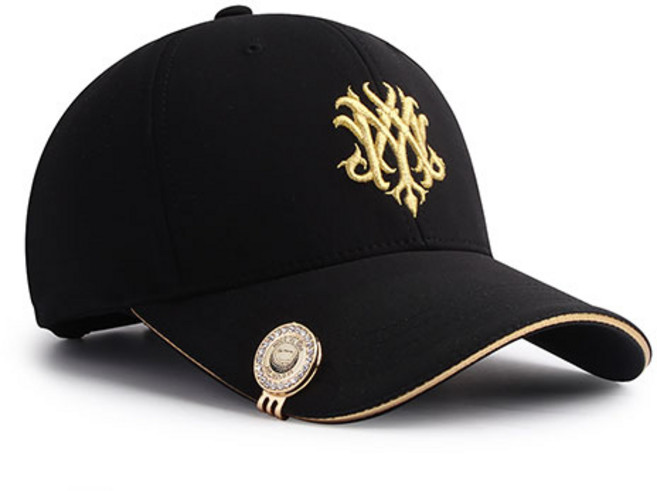 MQUM 럭셔리 스판 샌드 남자 여성 편안한 골프모자 볼마커세트 모자케이스 구성, 블랙, 1개