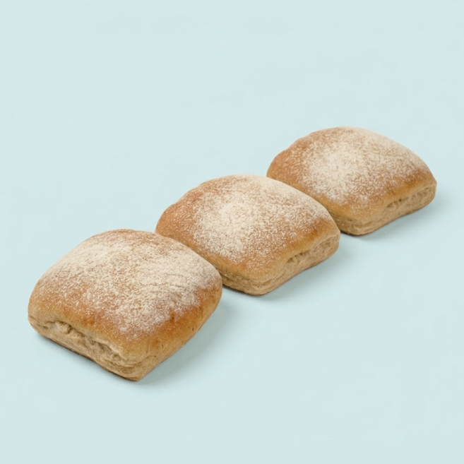 100% 유기농 통밀 치아바타 무설탕 2개입, 4개, 110g