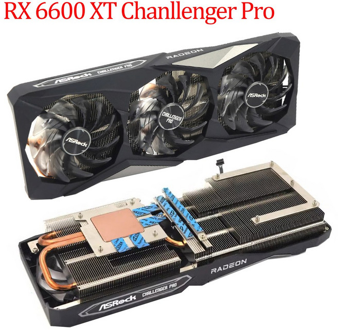 RX6600 RX6700 RX6750 히트싱크 라데온 6700 6600 프로 카드 RX 챌린저 아스락 OC 비디오 6750 XT AMD, RX 6600 XT