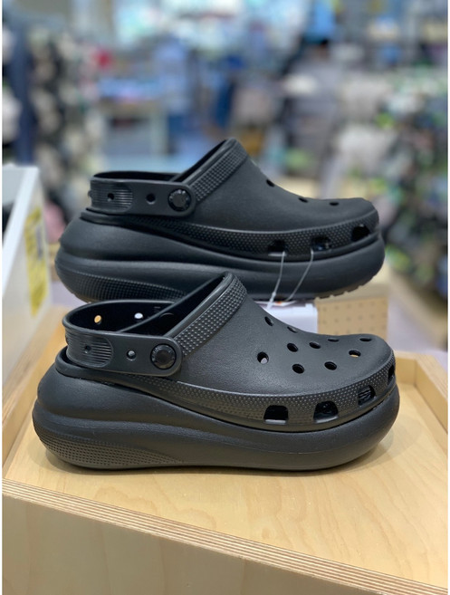 크록스 공식 정품 우먼 남녀공용 키높이 클로그 블랙 [ 재입고 ] [ 베스트 ] 통굽으로 높지만 안정성 있는 편안한 크록스 키높이 신발
