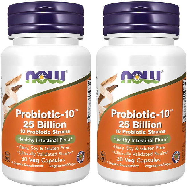 나우푸드 프로바이오틱-10 250억 베지 캡슐, 30정, 2개