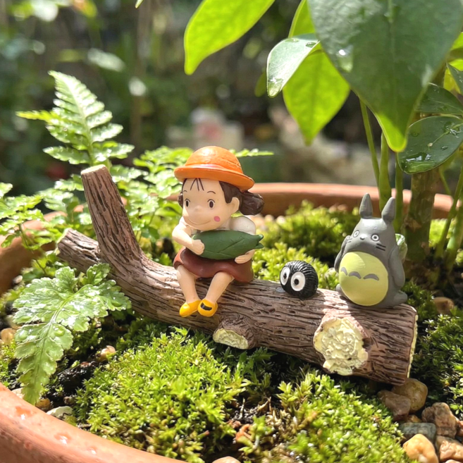 화분꾸미기 테라리움 소품 장식 옥수수소녀 세트, 통나무세트