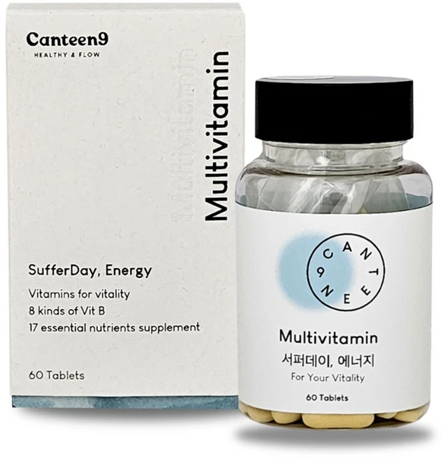 서퍼데이 에너지 30일분(1Bottle) 활력증진 종합비타민 비타민B군8종 마그네슘, 60정, 1개 - 쿠팡