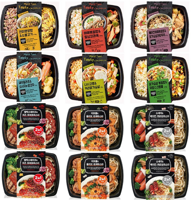 더바른 도시락 6+6 12팩 골라담기 식단 관리 다이어트 도시락 냉동 파스타, 1세트, 시즌3(6팩) + 파스타(6팩) 2주일식단, 2.4kg