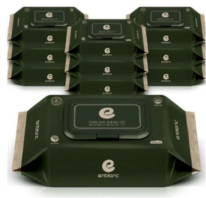 앙블랑 프리미엄 아기물티슈 카키 캡형 82평량, 82g, 68매, 10개