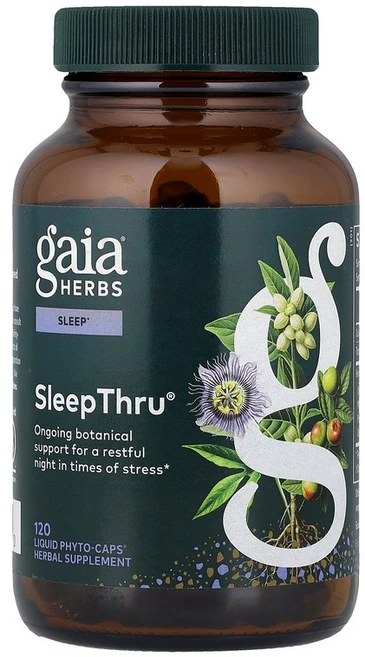 Gaia Herbs SleepThru® 액상 Phyto-Caps® 120정(1정당 470mg) Herbs (가이아 허브), 120 개, 1개 - 쿠팡
