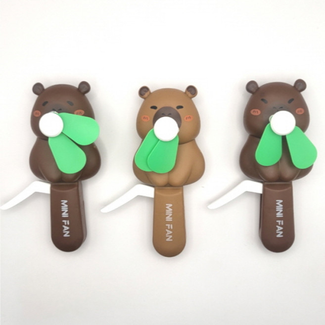 아가플러스 카피바라 자가발전 핸드 선풍기 3종 세트, 1세트