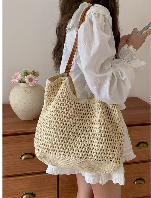 YioYcc 여성 숄더 토트 펀칭 메쉬백 스니커즈백 여행용 숄더백