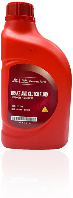 카박사/01100 00100/현대모비스 브레이크 오일/DOT-3/1L/클러치오일/브레이크 클러치오일/모비스순정/전차종/1리터/01100 00100, 1개