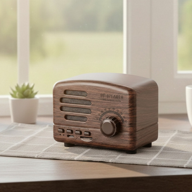 코시모르테 휴대용 인테리어 미니 블루투스 스피커, 우드, BLESPEK