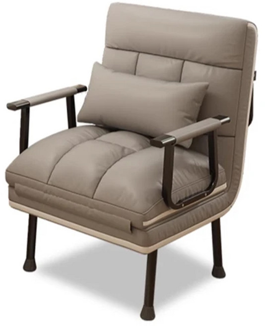 可躺沙發床 懶人沙發椅 附抱枕, 淺灰色-65CM