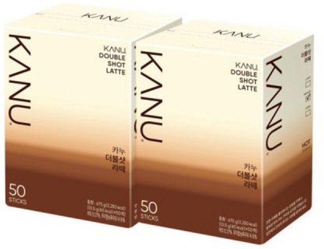 맥심 카누 더블샷라떼 50T x 2개, 100개입