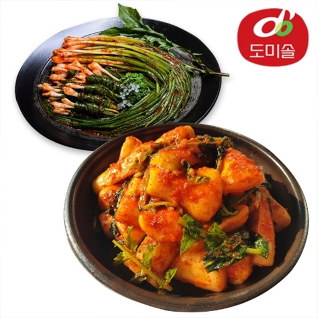 도미솔김치 [도미솔] 박미희 총각김치 2kg+파김치 1kg, 1개, 상세설명 참조, 3kg