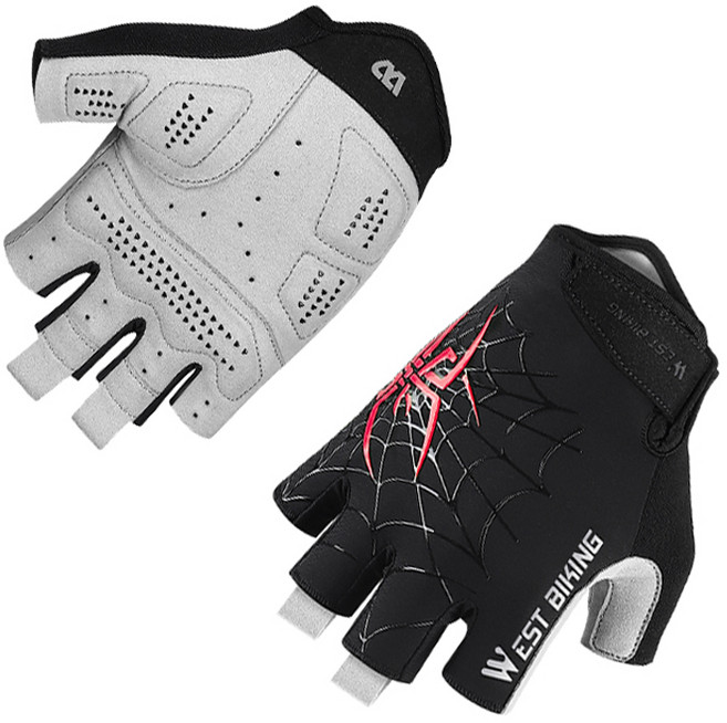 시그니처베이지 자전거 라이딩 장갑 반장갑 YPZ240, 레드, 1개