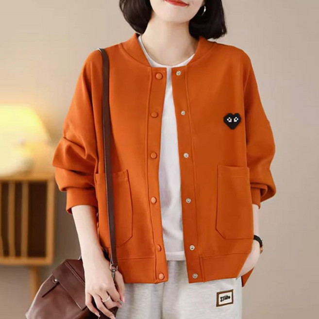 RORO 女士短外套 寬松休閑棒球服夾克