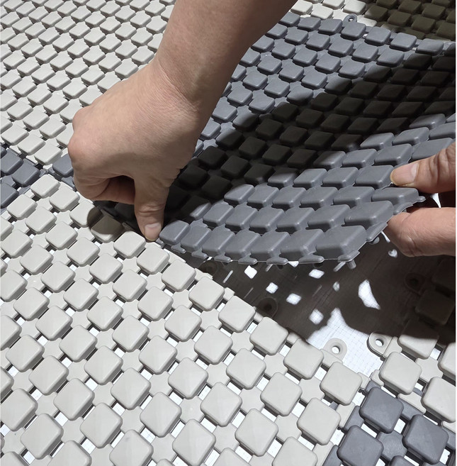 더블유에스랩 논슬립 발매트 국내생산 욕실 화장실 베란다 미끄럼방지 말랑한 쿠션 발이편한 조립형매트 30*30cm, 그레이, 20개