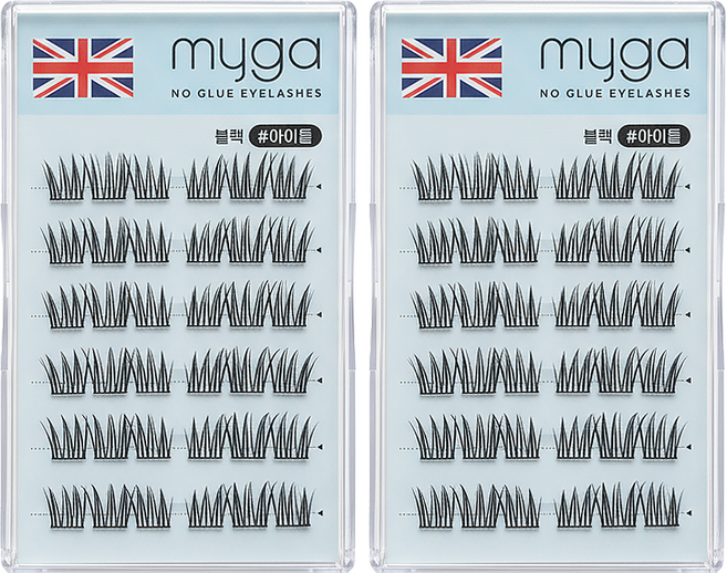 마이가 노글루 속눈썹 원터치 가닥 자연연장 속눈썹, 2개, 아이돌