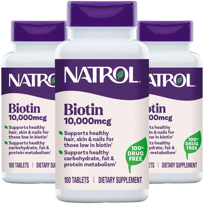 나트롤 비오틴 뷰티 10000mcg 타블렛, 100정, 3개 - 쿠팡