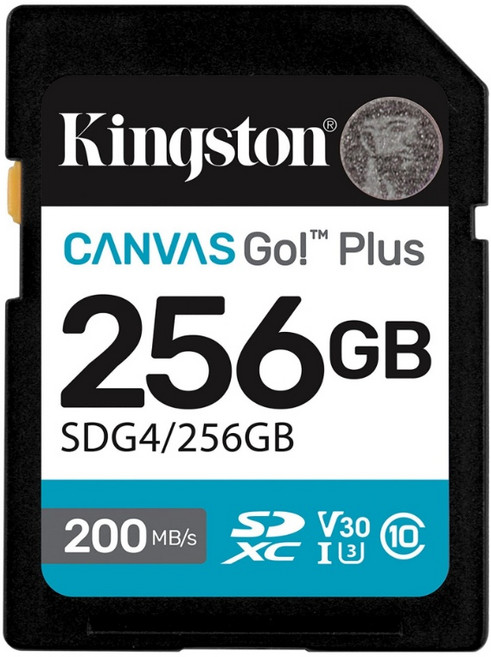 金士頓 Canvas Go! Plus 256G SDXC 相機 記憶卡 支援4K 影片, 1個, 256GB