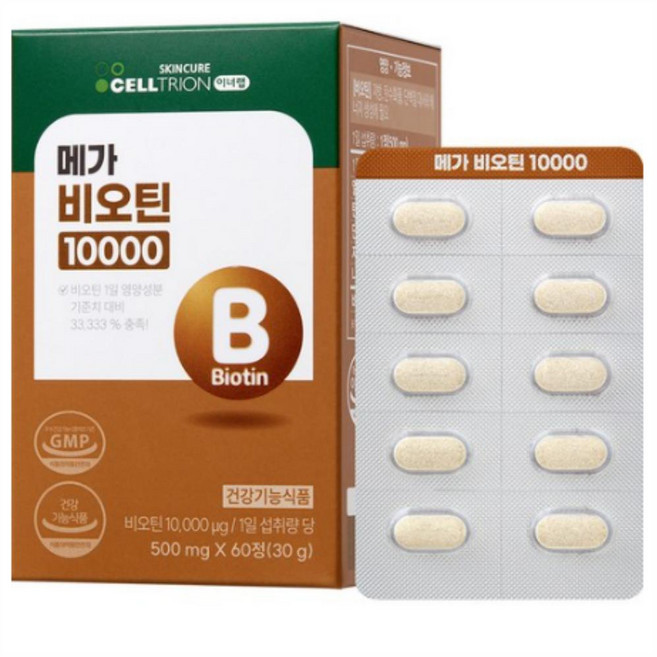 이너랩 메가 비오틴 10000, 60정, 12개