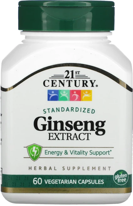 21st Century 표준화 인삼 추출물 200mg 베지 캡슐 60정(캡슐 1정당 100mg), 1개 - 쿠팡