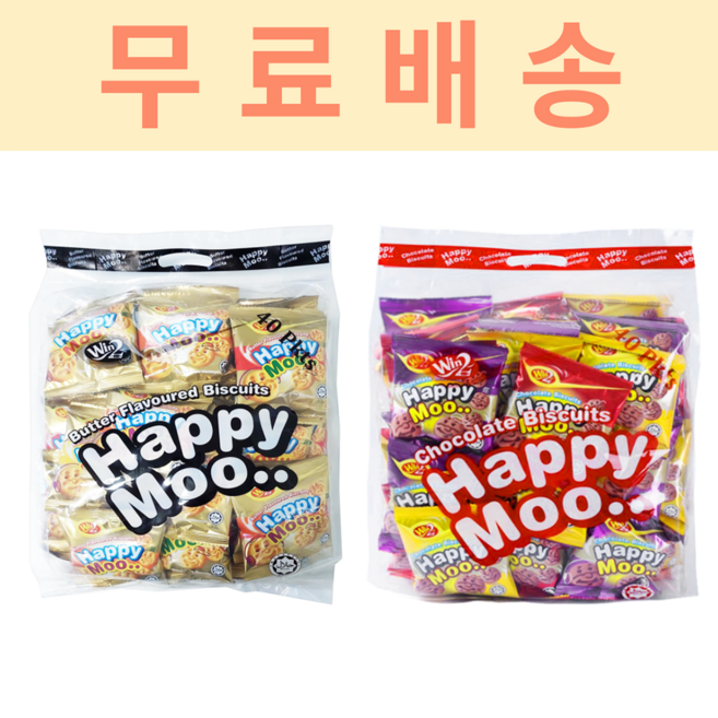 Win2 해피무 초코맛 + 버터맛 비스켓, 6세트, 12g