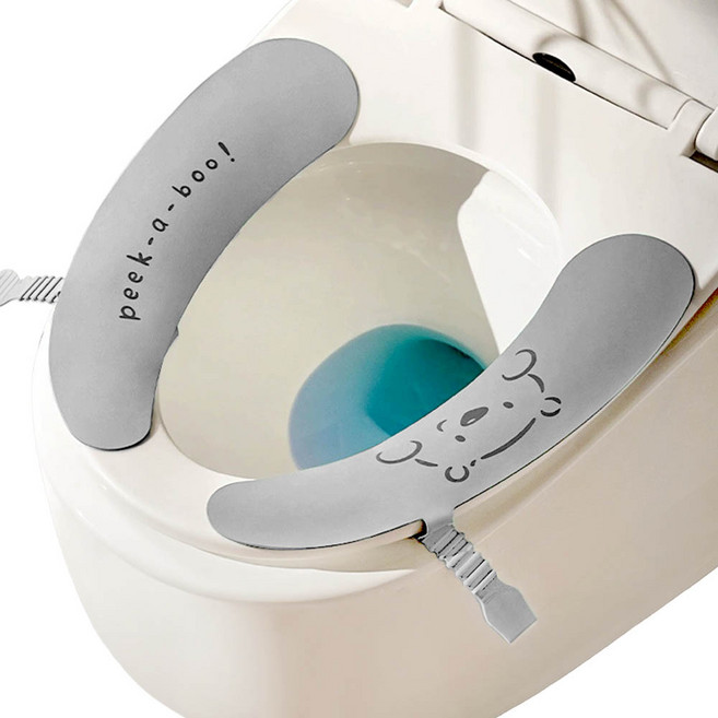 깔끔더하기 변기커버 여름겨울 변기시트 손잡이, 그레이, 1개