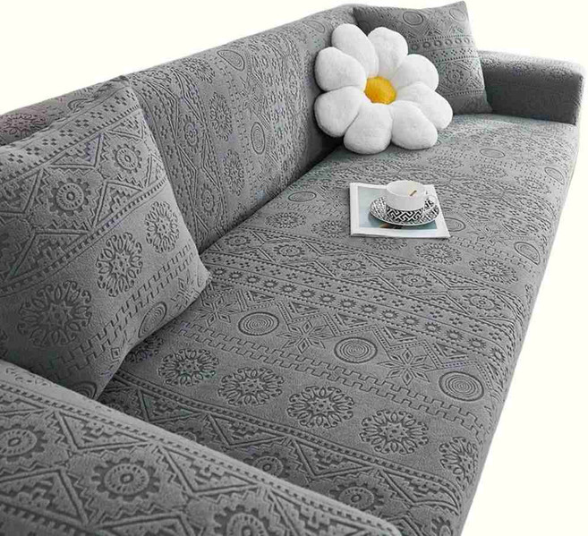 灰色沙發套 家具裝飾, 簡易-深灰三人, 1件