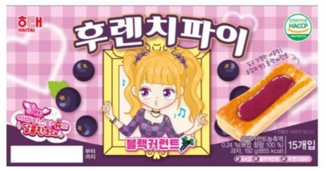 해태제과 후렌치파이 블랙커런트, 192g, 1개