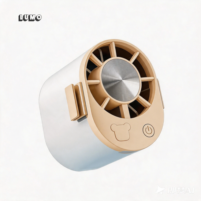 LUMO 휴대용 선풍기 저소음 무선 강력한 바람 오래가는 배터리 클립선풍기 집게형/허리걸이/탁상용, 카키색, PSF-02