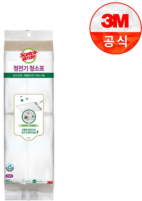 스카치브라이트 정전기 청소포 표준형 60매, 1개