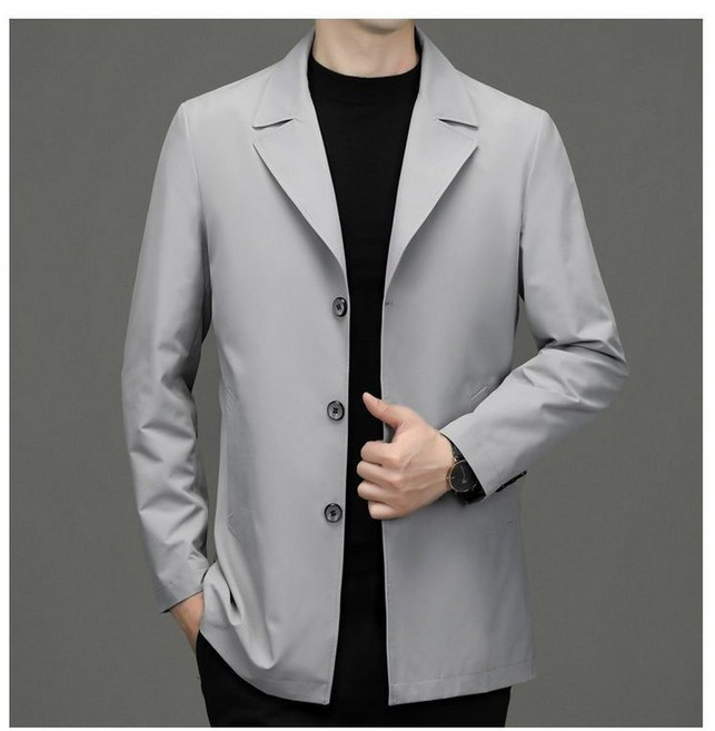남성 데일리 고급 싱글 정장 자켓 캐주얼 숏 트렌치 재킷 빅사이즈
