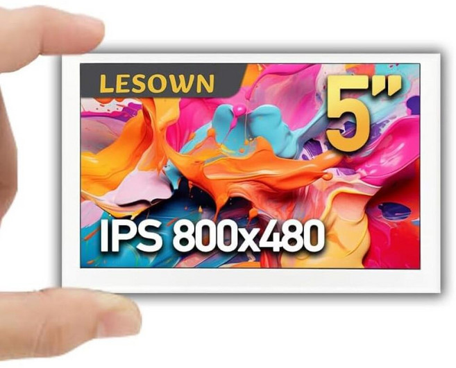 LESOWN 미니 휴대용 모니터 5인치 IPS 소형 디스플레이 480x800 HDMI 5V USB 전원 소형 경량 상태 디스플레이 스크린 화이트 메탈 케이스 온도 모니터링 PC, LESOWN 미니 휴대용 모니터 5인치 IPS 소형 디