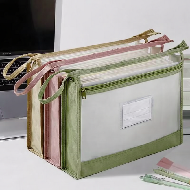 리브온 데일리 A4 파일가방 메쉬파일, 3개, 혼합색상