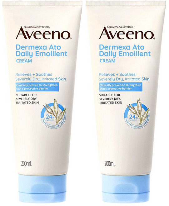 (NEW) 아비노 더멕사 아토 데일리 에몰리언트 크림, 2개, 200ml