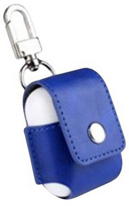 에어팟 1세대 2세대 고급 블루 가죽 커버 - 키링 홀더 포함 보호 케이스, 1개
