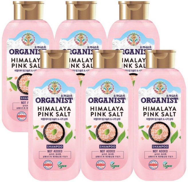 오가니스트 히말라야 핑크솔트 두피 스케일링 샴푸, 200ml, 6개