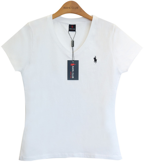 라파클럽 여성 슬림핏 브이넥 반팔 티셔츠