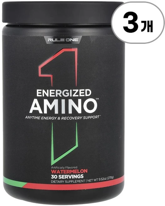 룰원 프로틴 에너자이즈드 아미노 수박맛 Rule One Proteins Energized Amino Watermelon 270g, 3개 - 쿠팡