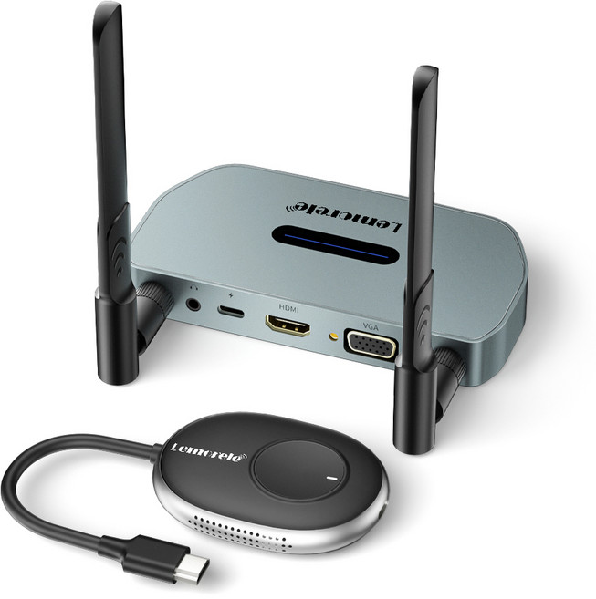 Lemorele 50M 무선 HDMI 비디오 송신기 및 수신기 익스텐더 동글 키트 1080P, Q5R1, 1개
