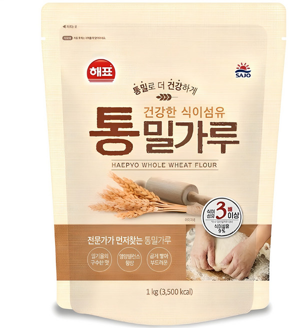 해표 통밀가루, 1kg, 1개