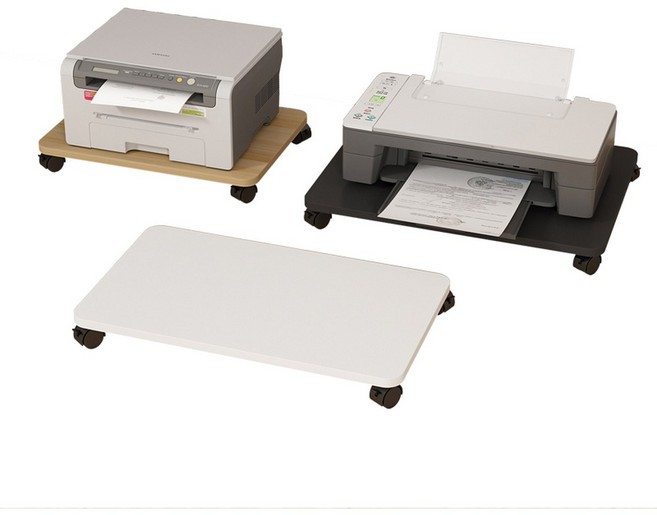 이동식 프린터 받침대 다이 기본 선반 바퀴 원목 프린트 1단 사무실, [40가로35가로]블랙