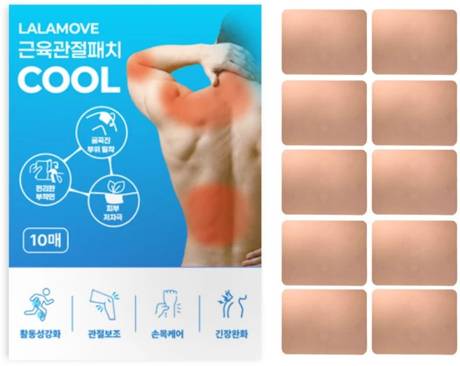 라라무브 쿨링 근육관절 패치 멘톨, 1박스, 10매입 - 쿠팡
